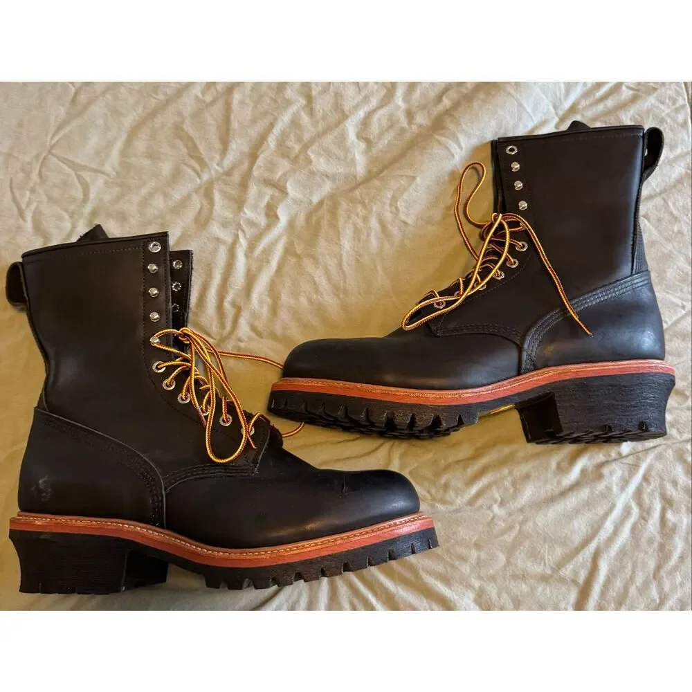 Red Wing Shoes Size 11.5 2218 Steel Toe Black Logger Boots Work Boots Men USA